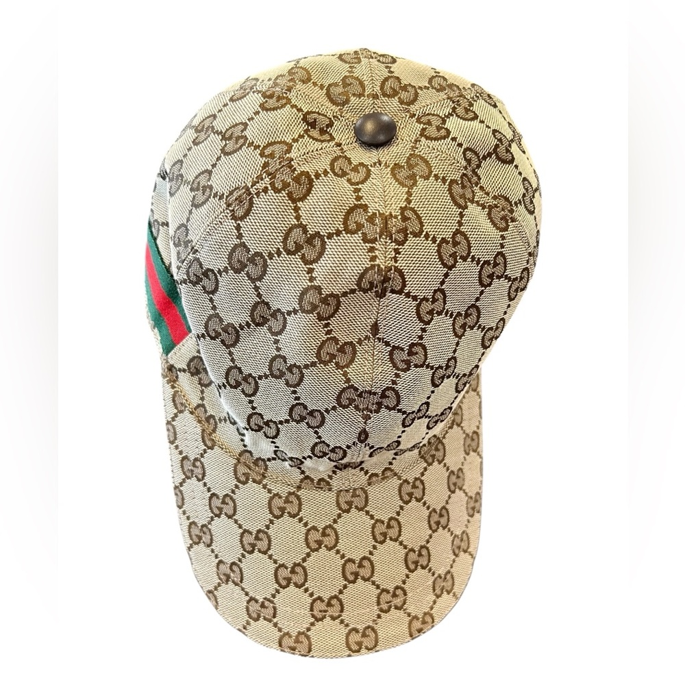Gucci Beige and Green Logo Cap - Picture 3 of 9